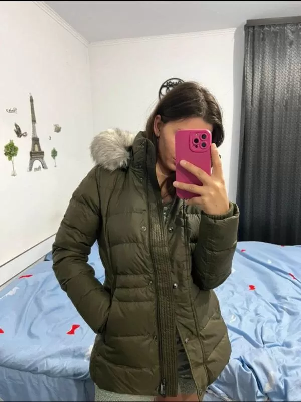 Geacă de iarnă Tommy Hilfiger EU 36 | Khaki, Cu glugă detașabilă, Poliester - Image 12