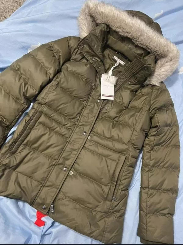 Geacă de iarnă Tommy Hilfiger EU 36 | Khaki, Cu glugă detașabilă, Poliester - Image 9