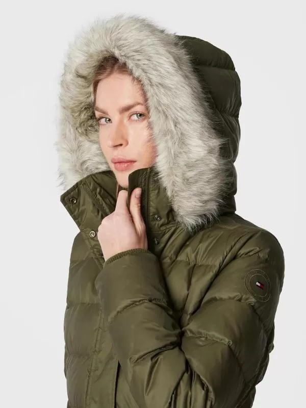 Geacă de iarnă Tommy Hilfiger EU 36 | Khaki, Cu glugă detașabilă, Poliester - Image 5