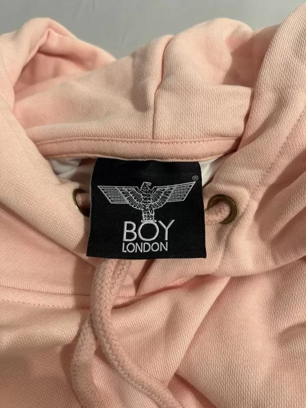 Hanorac Boy London EU 44 | Roz, Mânecă lungă, Logo, Bumbac - Image 4