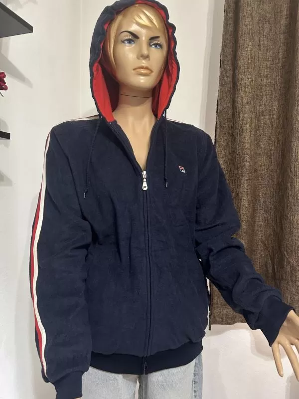 Bluză sport Fila EU 50 | Albastru, Dungi, Oțel inoxidabil - Image 4