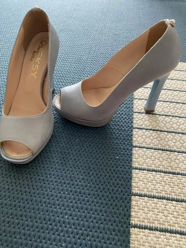 Pantofi cu toc înalt Oleksy EU 36 | Bleu, Piele naturală - Image 2