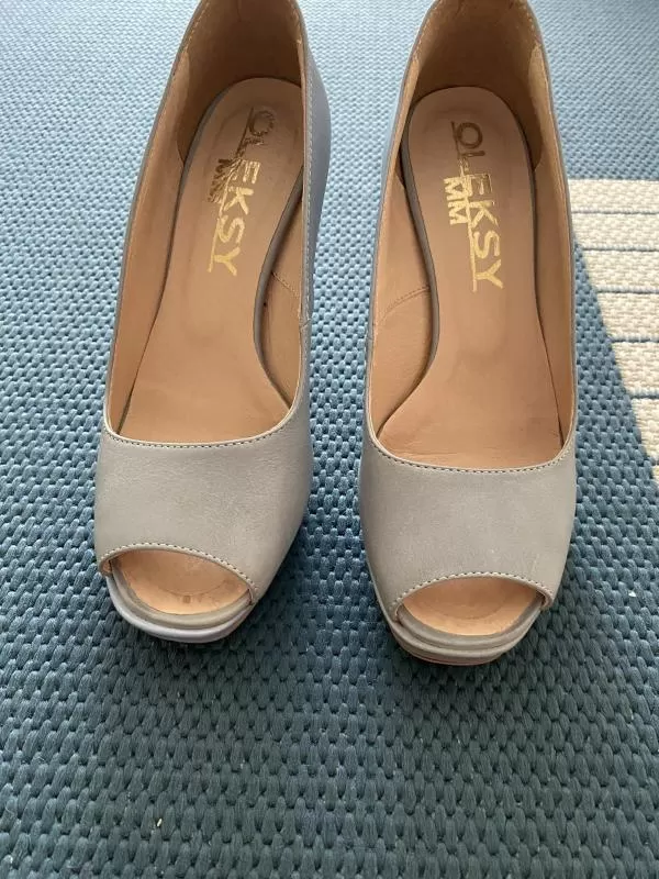Pantofi cu toc înalt Oleksy EU 36 | Bleu, Piele naturală - Image 3