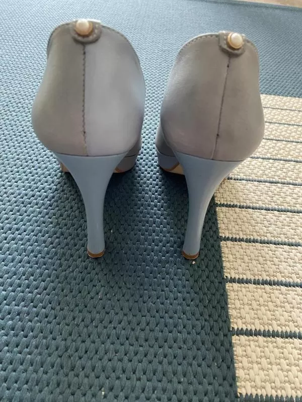 Pantofi cu toc înalt Oleksy EU 36 | Bleu, Piele naturală - Image 4