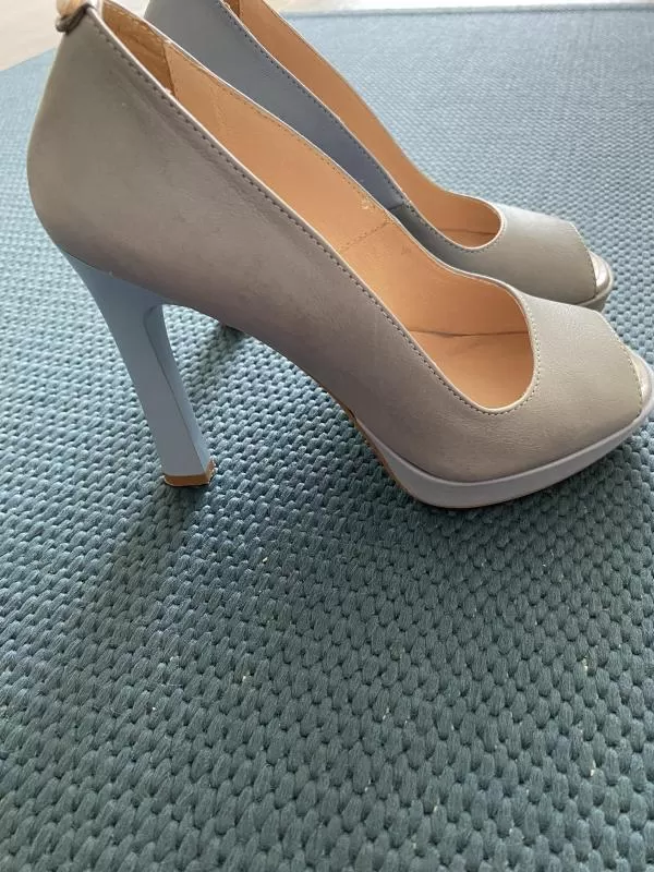 Pantofi cu toc înalt Oleksy EU 36 | Bleu, Piele naturală - Image 6