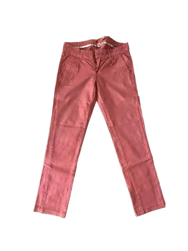 Pantaloni Bershka EU 34 | Roz, Lungi, Straight (Drepți) fit