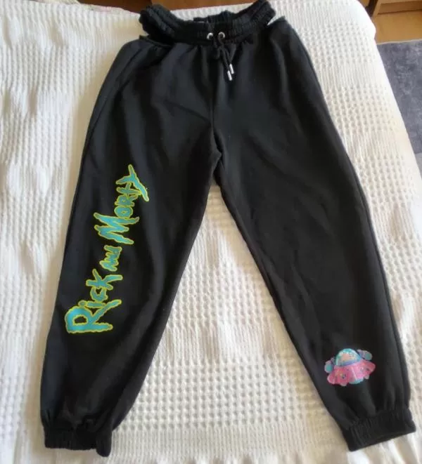 Pantaloni Rick and Morty EU 40 | Negru, Lungi, Talie medie, Loose fit, Trening Joggers, Logo, Bumbac - Image 2