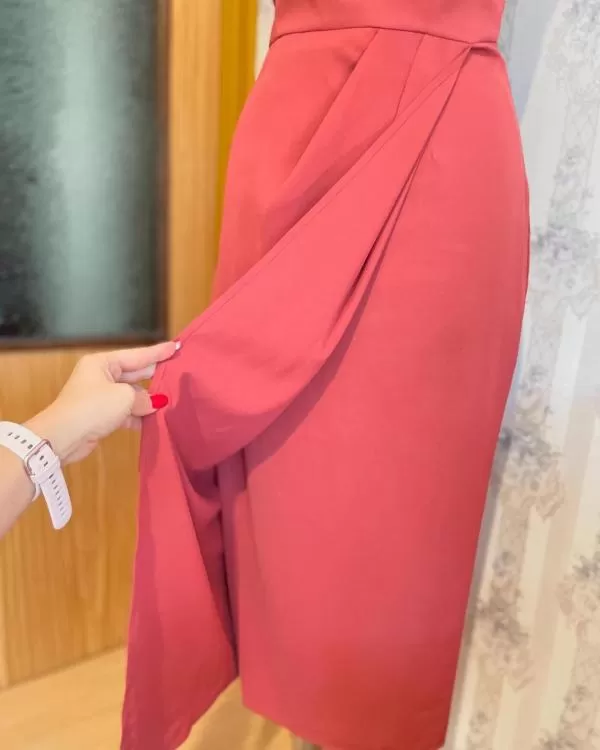Rochie de seară Love, Bonito EU 36 | Cărămiziu, Midi, Bretele subțiri, Poliester - Image 8