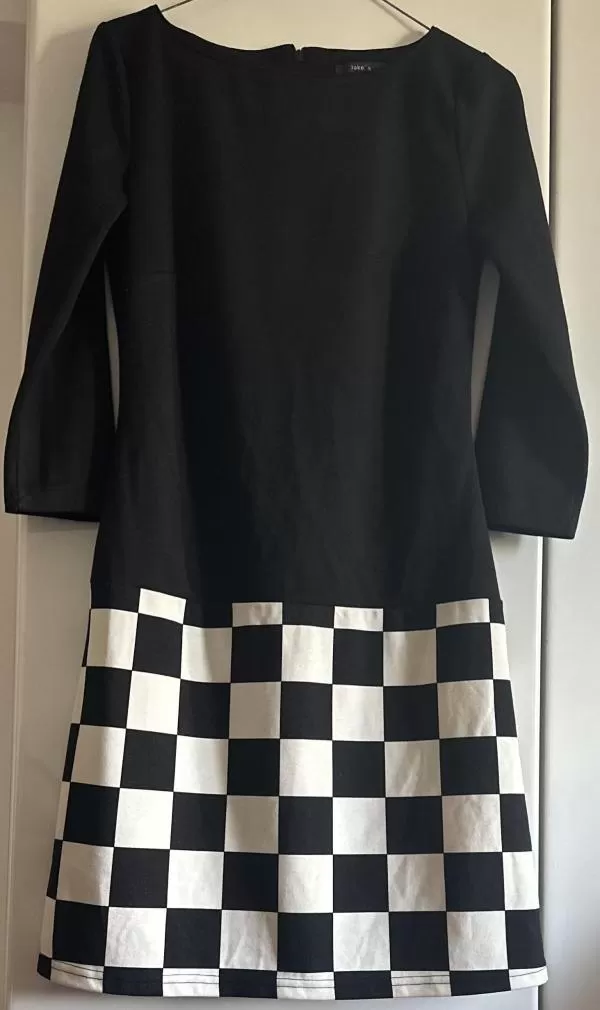 Rochie casual Jake*s EU 38 | Negru, Midi, Mânecă lungă, Carouri - Image 2