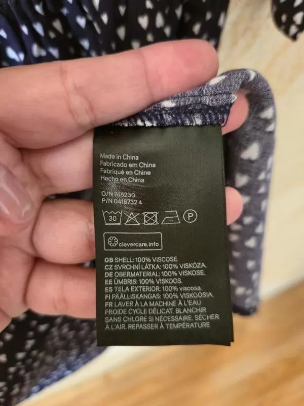 Rochie casual H&M EU 40 | Indigo, Mini, Mânecă trei sferturi, Buline & Imprimeuri mici, Vâscoză - Image 7