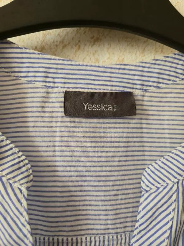Cămașă Yessica EU 36 | Alb, Normal, Mânecă scurtă, Dungi, Bumbac - Image 4