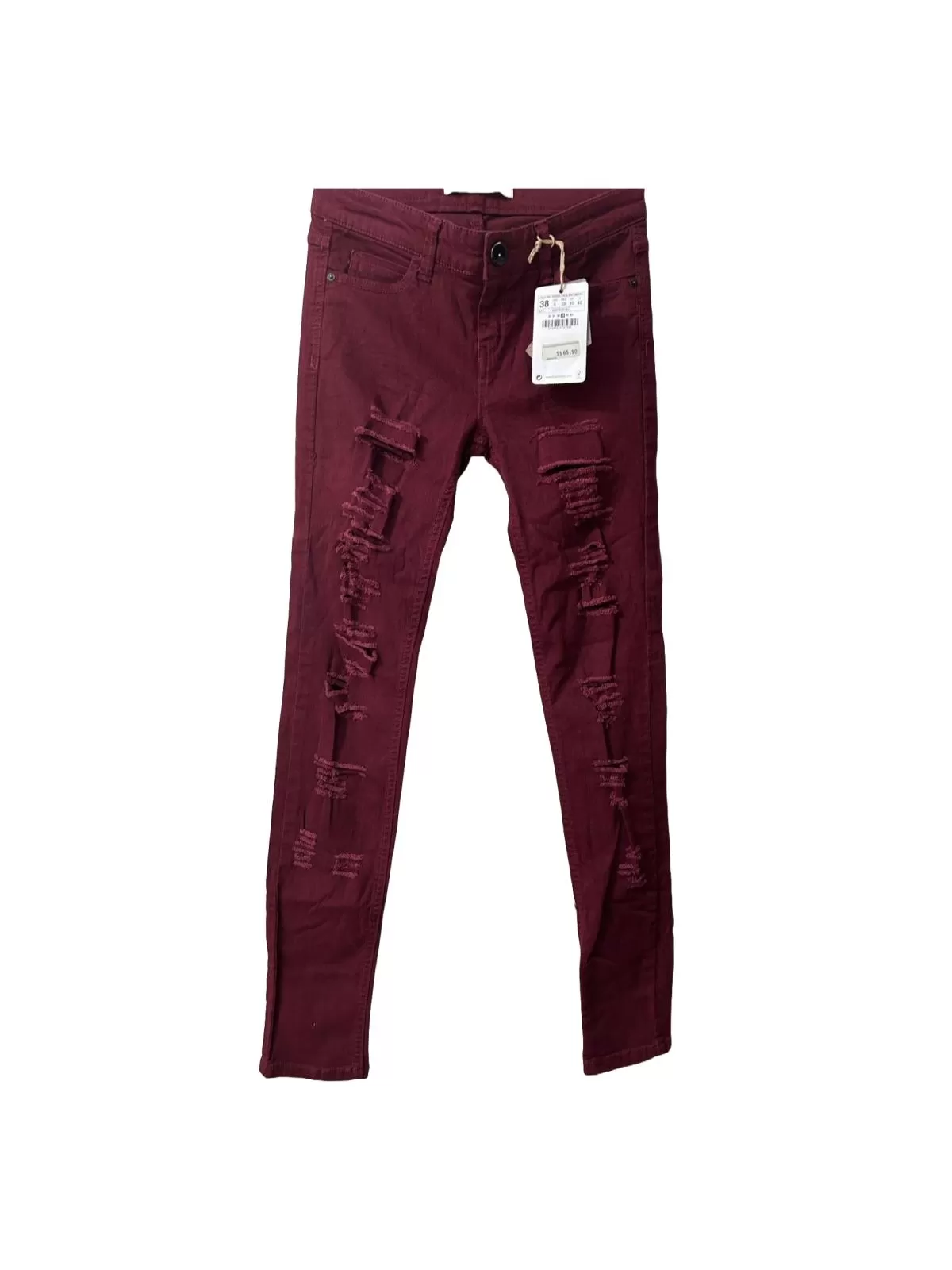 Blugi Stradivarius EU 38 | Burgundy, Lungi, Denim