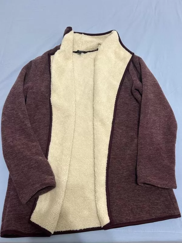 Blazer Nicole Miller L | Burgundy, Fără glugă, Blană artificială - Image 2