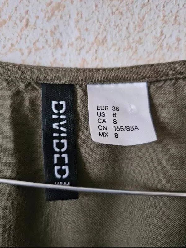 Rochie casual H&M EU 38 | Khaki, Mini, Mânecă trei sferturi, Vâscoză - Image 4
