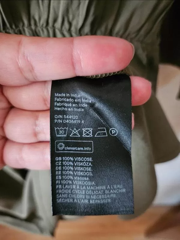 Rochie casual H&M EU 38 | Khaki, Mini, Mânecă trei sferturi, Vâscoză - Image 5
