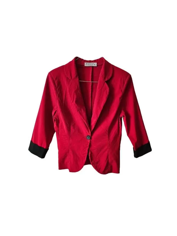 Blazer Bianca Collection EU 40 | Roșu, Fără glugă, Bumbac
