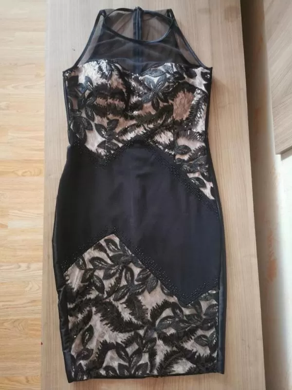 Rochie de seară FERVENTE EU 40 | Negru, Mini, Fără mâneci - Image 2