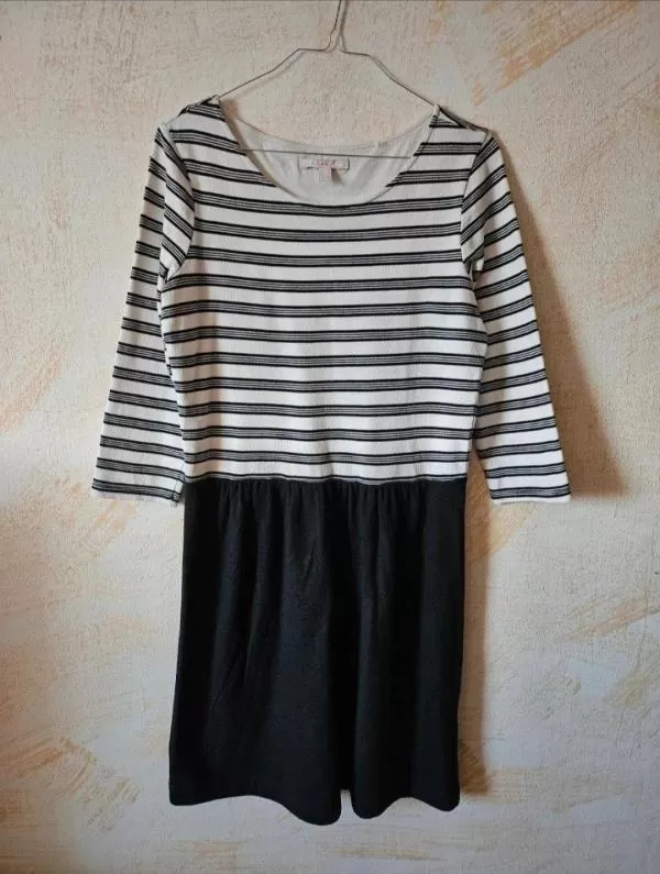Rochie casual Esprit M | Alb, Mini, Mânecă trei sferturi, Dungi - Image 2