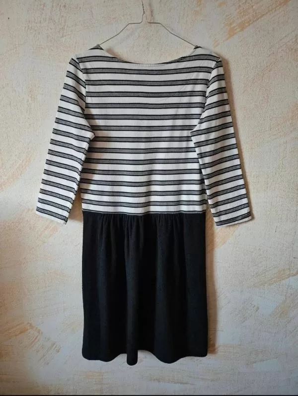 Rochie casual Esprit M | Alb, Mini, Mânecă trei sferturi, Dungi - Image 3
