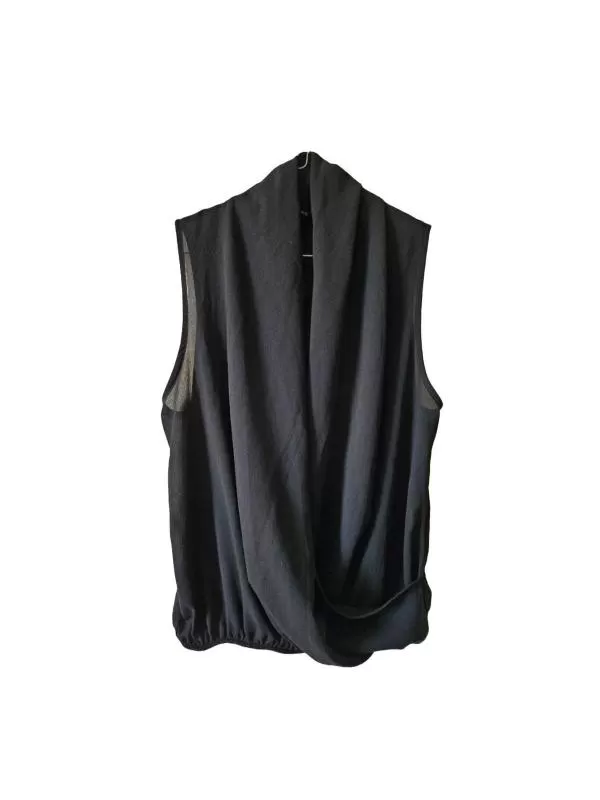Top tank TALLY WEIJL S | Negru, Normal, Fără mâneci, Design petrecut