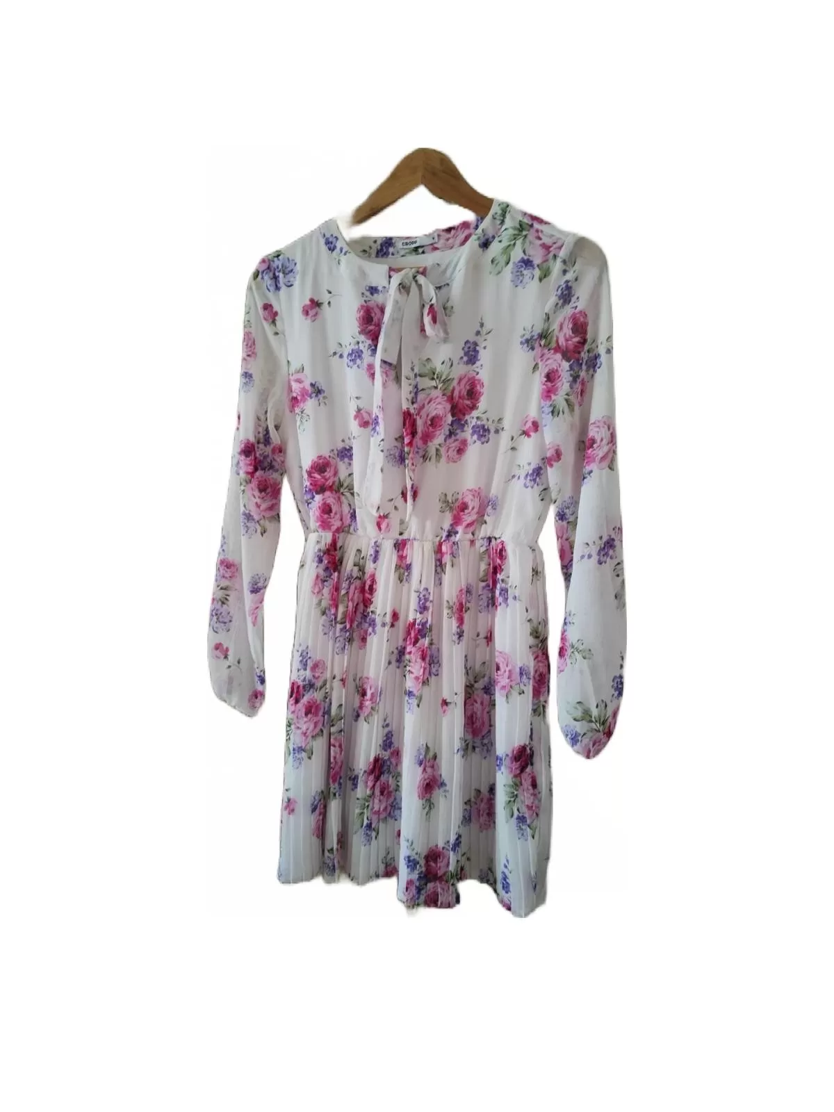 Rochie casual Cropp EU 38 | Alb, Midi, Mânecă lungă, Floral & Tropical