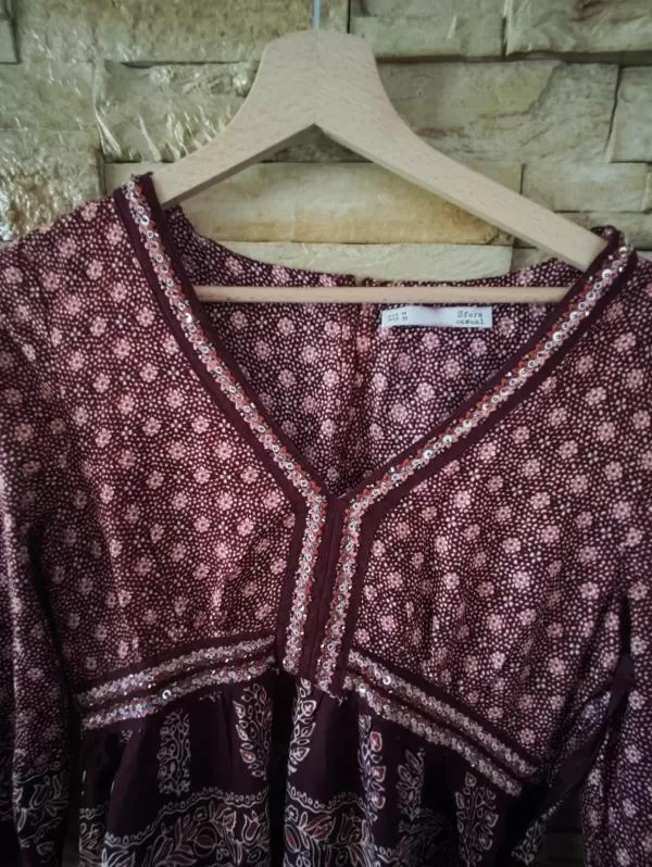Bluză Sfera EU 38 | Burgundy, Normal, Mânecă scurtă - Image 3