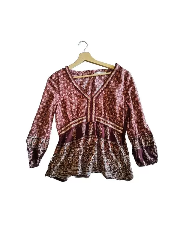 Bluză Sfera EU 38 | Burgundy, Normal, Mânecă scurtă