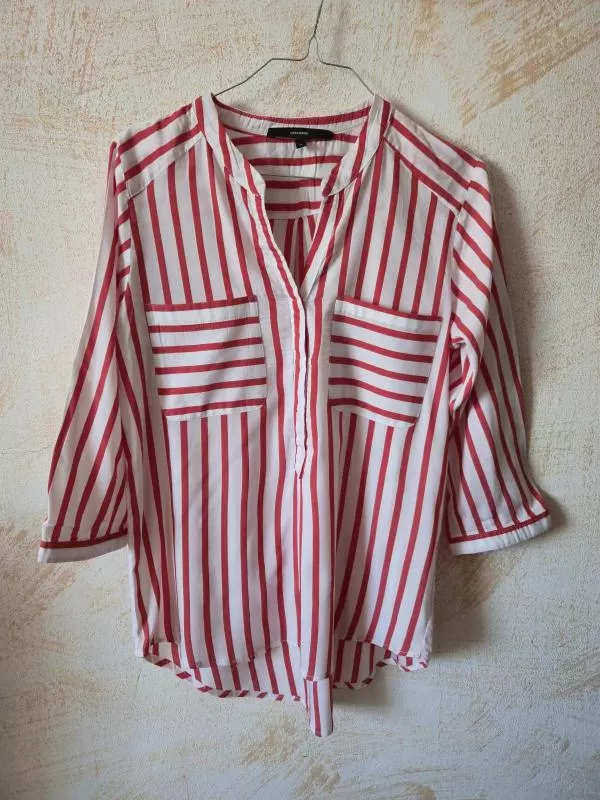 Cămașă Vero Moda M | Alb, Normal, Mânecă trei sferturi, Dungi, Poliester - Image 5