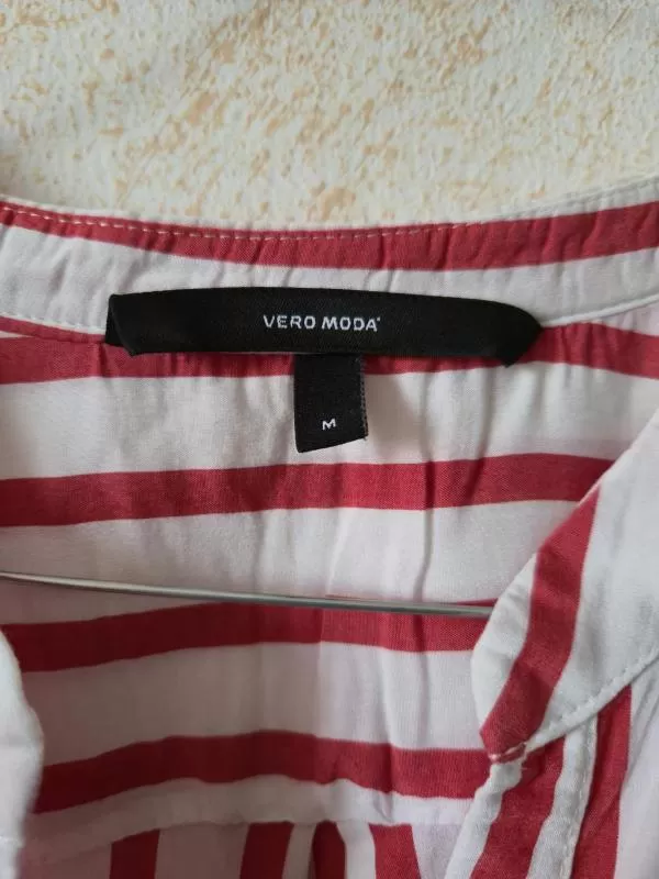 Cămașă Vero Moda M | Alb, Normal, Mânecă trei sferturi, Dungi, Poliester - Image 7