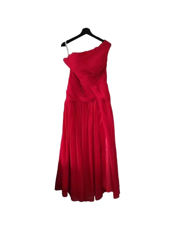 Rochie de seară No name EU 38 | Roșu, Maxi, Fără mâneci, Pliuri