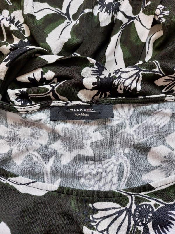 Rochie casual Weekend Max Mara L | Negru, Midi, Mânecă trei sferturi, Floral & Tropical, Vâscoză - Image 6
