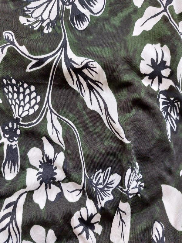 Rochie casual Weekend Max Mara L | Negru, Midi, Mânecă trei sferturi, Floral & Tropical, Vâscoză - Image 8