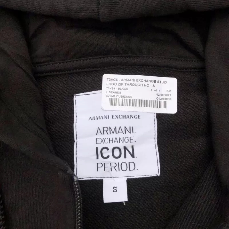 Bluză sport Armani Exchange EU 36 | Negru, Bumbac - Image 10