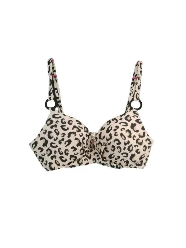 Sutien bikini Beloved EU 36 | Multicolor, Animal print, Drapat, Poliamidă