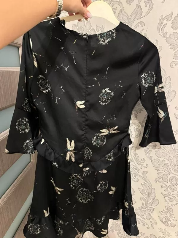 Rochie casual Zara EU 36 | Negru, Mini, Mânecă trei sferturi, Poliester - Image 3