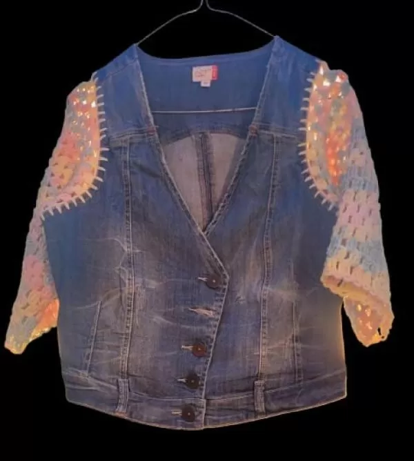 Geacă din denim ndk EU 40 | Albastru, Fără glugă, Broderie, Denim - Image 2