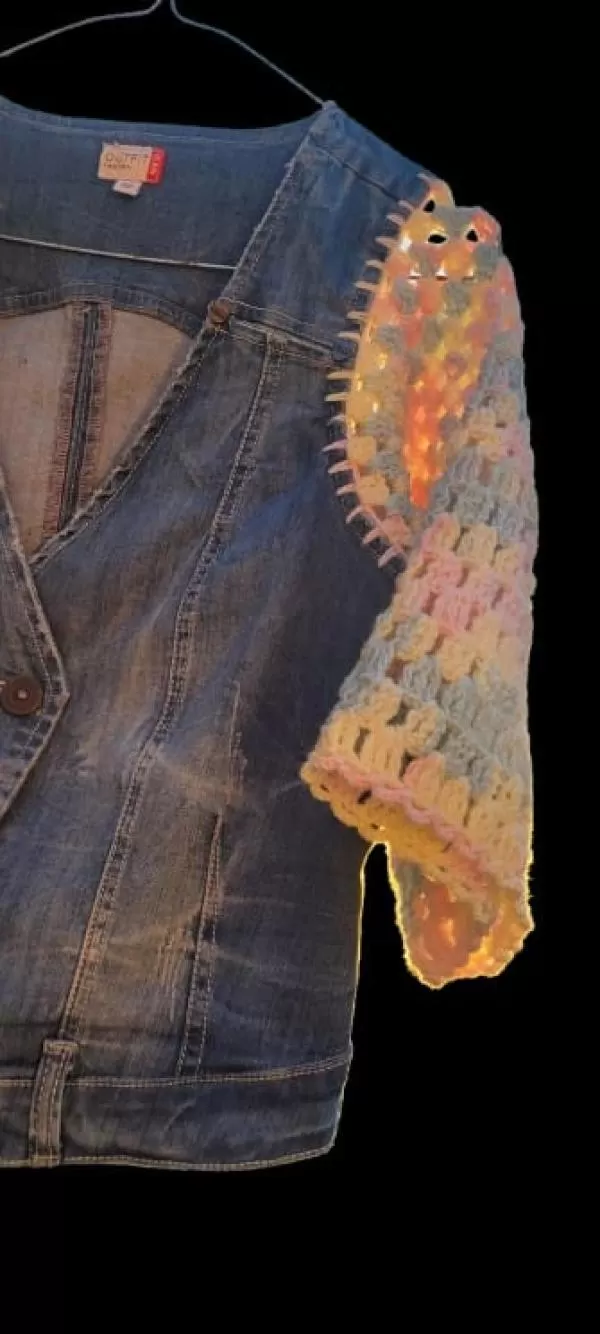 Geacă din denim ndk EU 40 | Albastru, Fără glugă, Broderie, Denim - Image 5