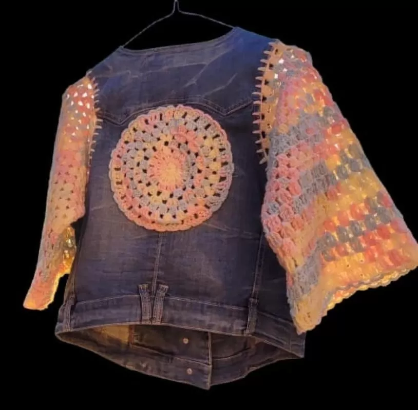 Geacă din denim ndk EU 40 | Albastru, Fără glugă, Broderie, Denim - Image 3