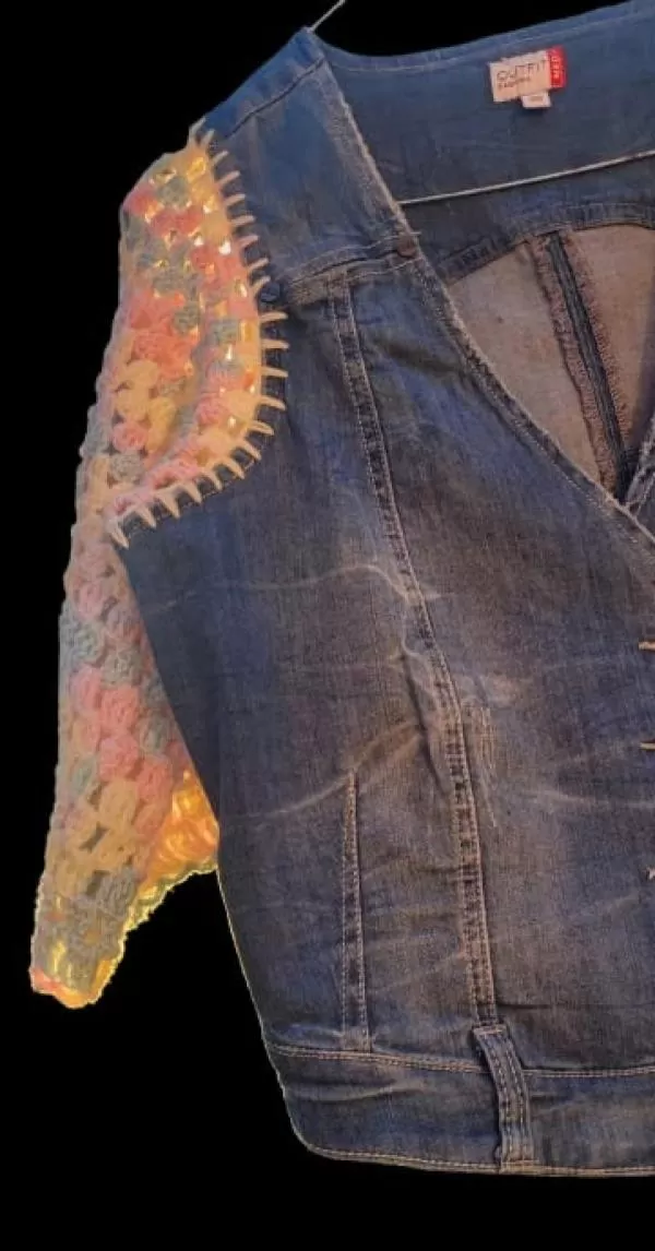Geacă din denim ndk EU 40 | Albastru, Fără glugă, Broderie, Denim - Image 4