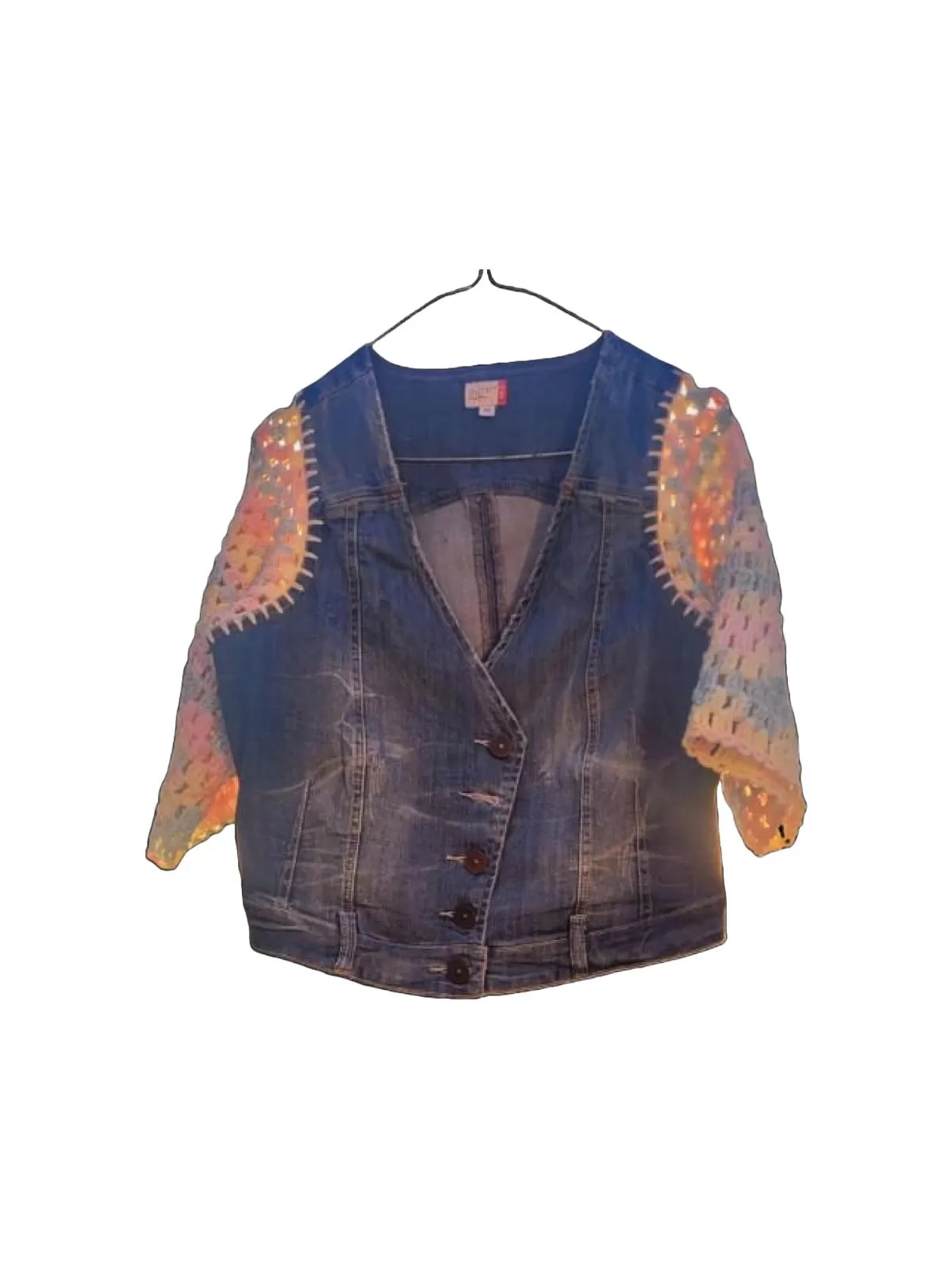 Geacă din denim ndk EU 40 | Albastru, Fără glugă, Broderie, Denim
