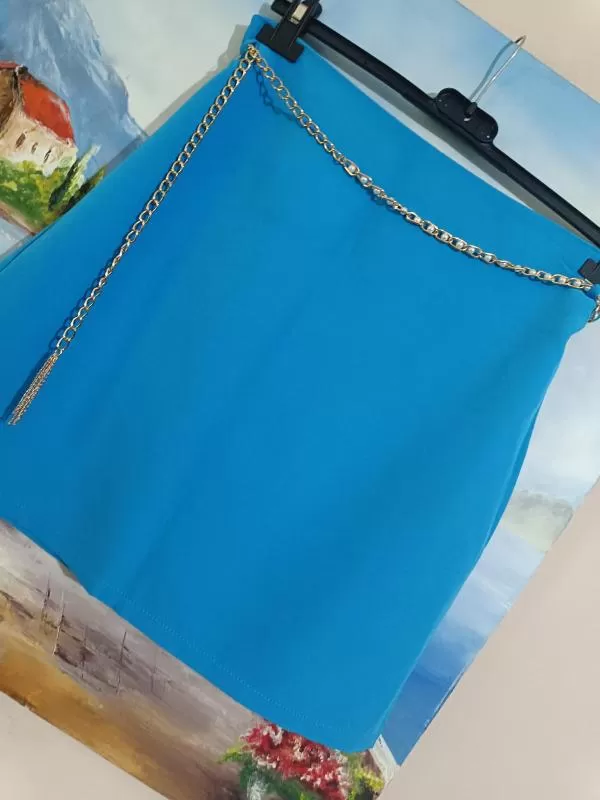 Fustă dreaptă Amisu EU 40 | Bleu, Midi, Dreaptă (Straight) fit - Image 3