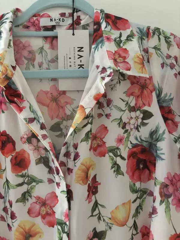 Rochie casual NA-KD EU 38 | Multicolor, Midi, Mânecă scurtă, Floral & Tropical, Volane, Vâscoză - Image 10