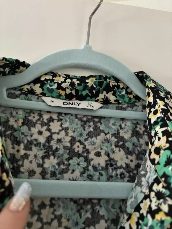 Rochie casual Only M | Verde, Mini, Mânecă scurtă, Floral & Tropical, Bumbac - Image 7