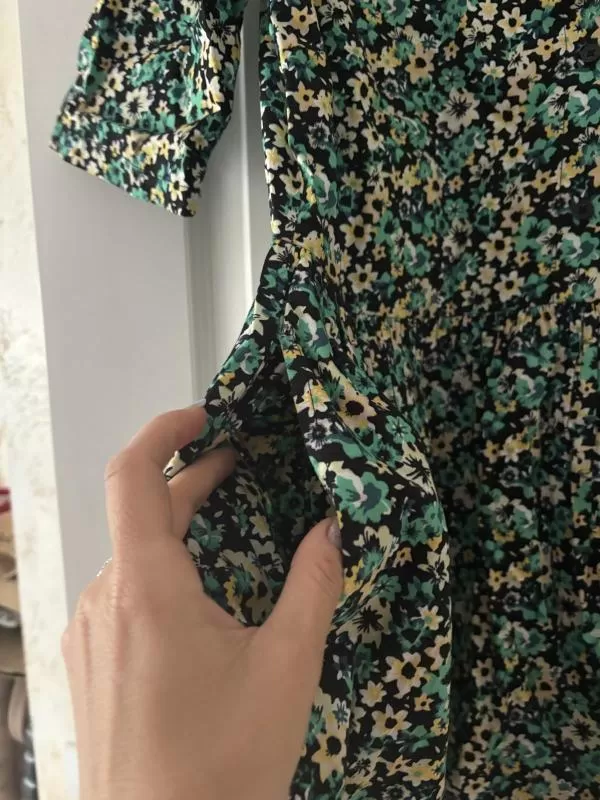 Rochie casual Only M | Verde, Mini, Mânecă scurtă, Floral & Tropical, Bumbac - Image 8