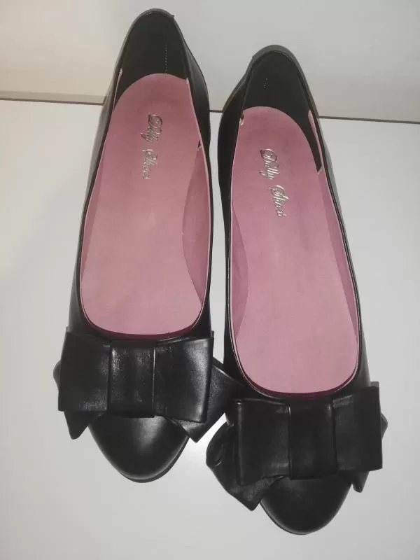 Balerini Dolly Shoes EU 40 | Negru, Monocrom, Piele naturală - Image 2