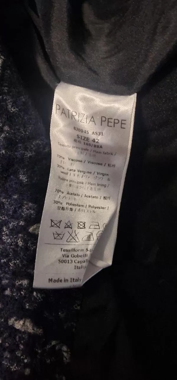 Sacou Patrizia Pepe EU 36 | Indigo, Normal, Mânecă lungă, Lână - Image 7