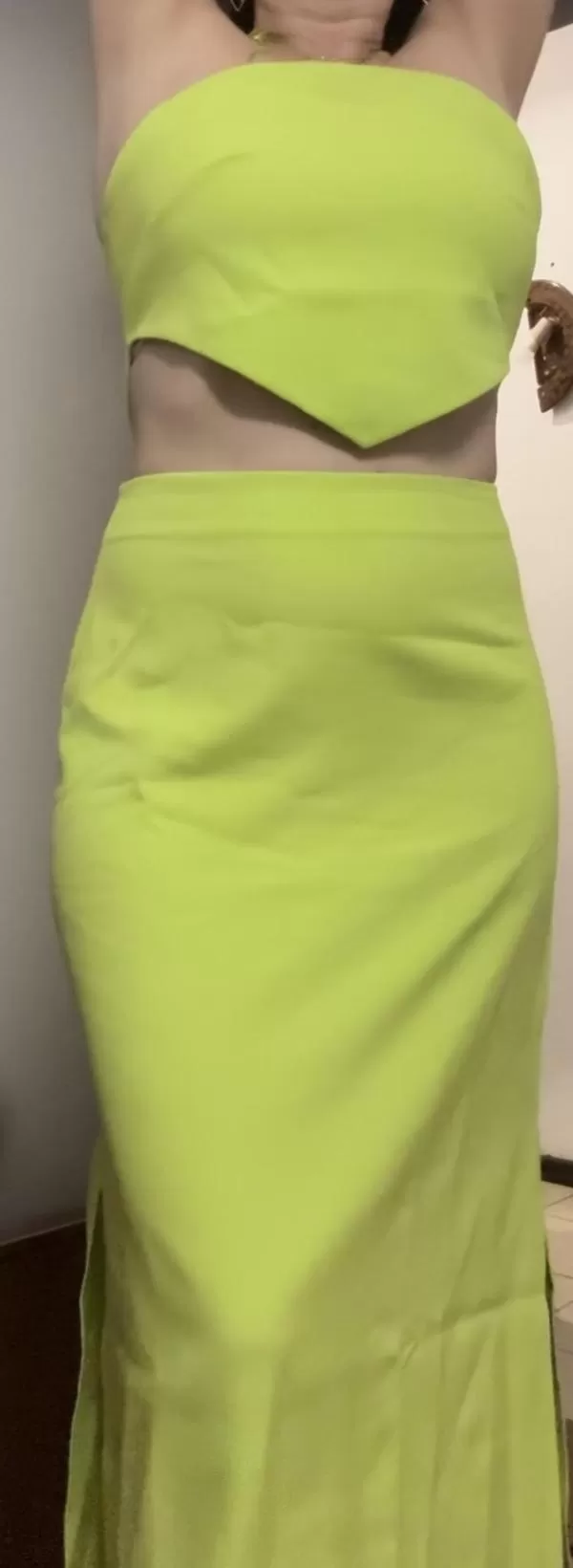 Rochie de seară Warehouse EU 40 | Verde lime, Midi, Fără mâneci, Monocrom, Cu decupaje, Poliester - Image 7