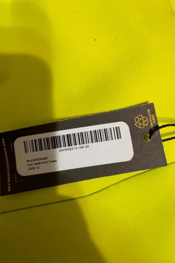 Rochie de seară Warehouse EU 40 | Verde lime, Midi, Fără mâneci, Monocrom, Cu decupaje, Poliester - Image 9