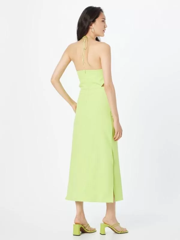 Rochie de seară Warehouse EU 40 | Verde lime, Midi, Fără mâneci, Monocrom, Cu decupaje, Poliester - Image 2