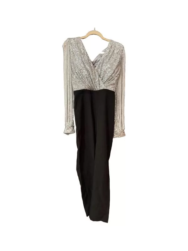 Salopetă ATMOSPHERE FASHION EU 38 | Negru, Lungă, Mânecă lungă, Paiete, Poliester